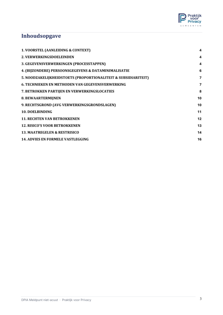 Preview pagina 3 van DPIA Meldpunt niet-acuut