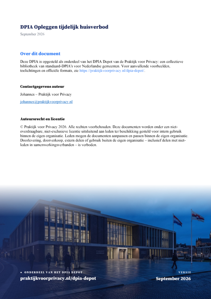 Preview pagina 2 van DPIA Opleggen tijdelijk huisverbod
