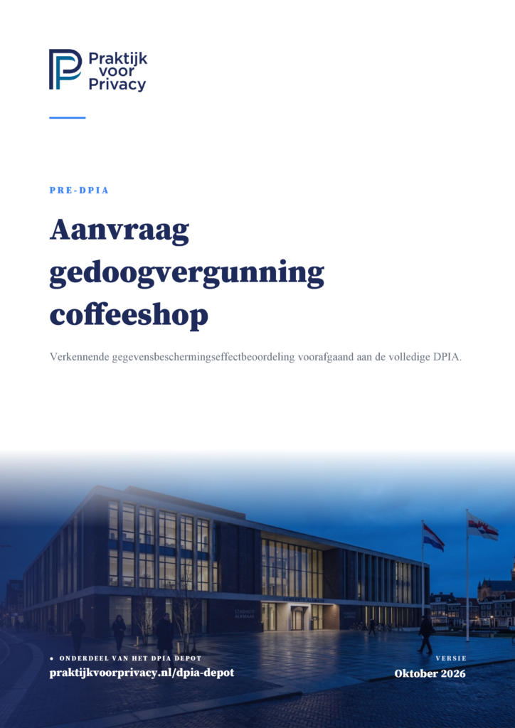 Preview pagina 1 van Pre-DPIA Aanvraag gedoogvergunning coffeeshop