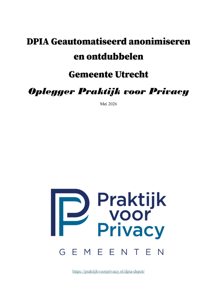 Preview pagina 1 van DPIA-Oplegger Geautomatiseerd anonimiseren en ontdubbelen (gemeente Utrecht)
